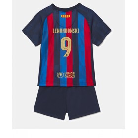Baby Fußballbekleidung Barcelona Robert Lewandowski #9 Heimtrikot 2022-23 Kurzarm (+ kurze hosen)